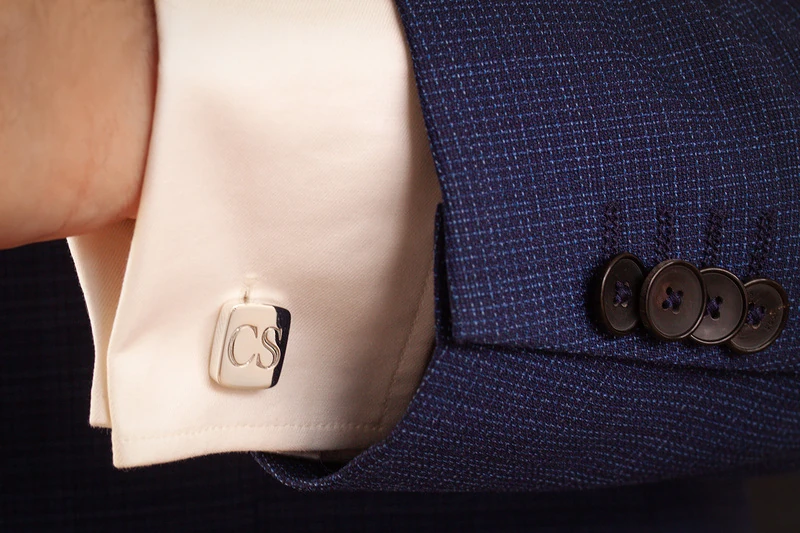 Symbole monogramme vertical Boutons de manchette