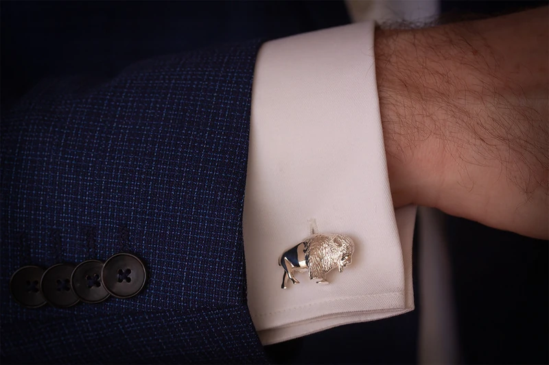 Symbole bison Boutons de manchette
