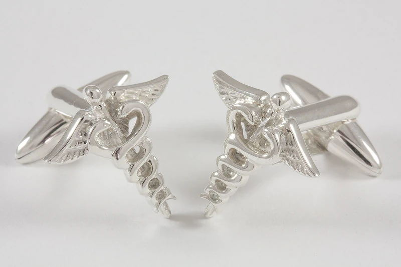 Caducee medical Boutons de manchette