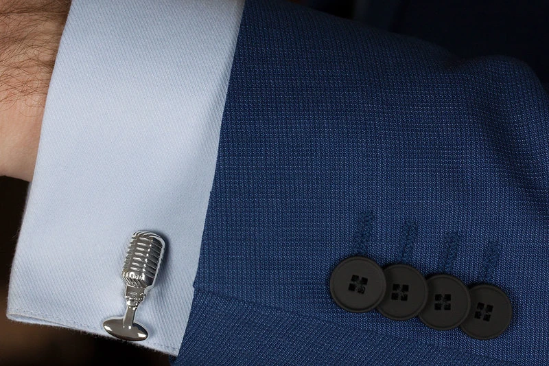 Symbole microphone Boutons de manchette