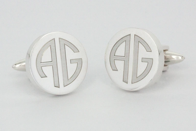Monogramme lignes Boutons de manchette