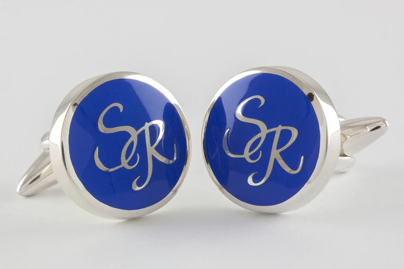Monogramme rond Boutons de manchette