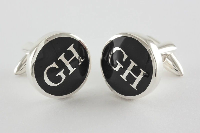 Monogramme rond Boutons de manchette