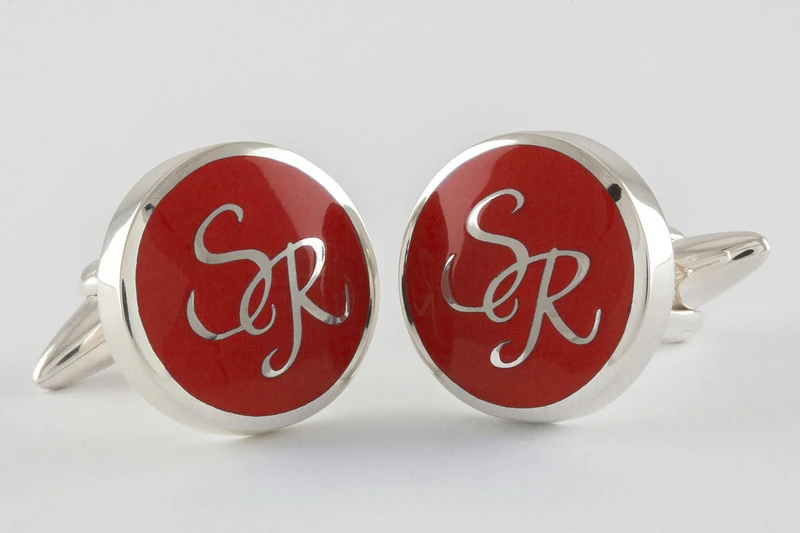 Monogramme rond Boutons de manchette