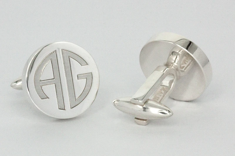 Monogramme lignes Boutons de manchette
