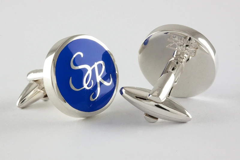 Monogramme rond Boutons de manchette